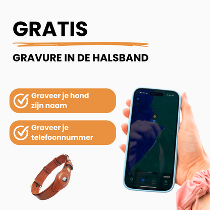 Leren AirTag/SmartTag Halsband